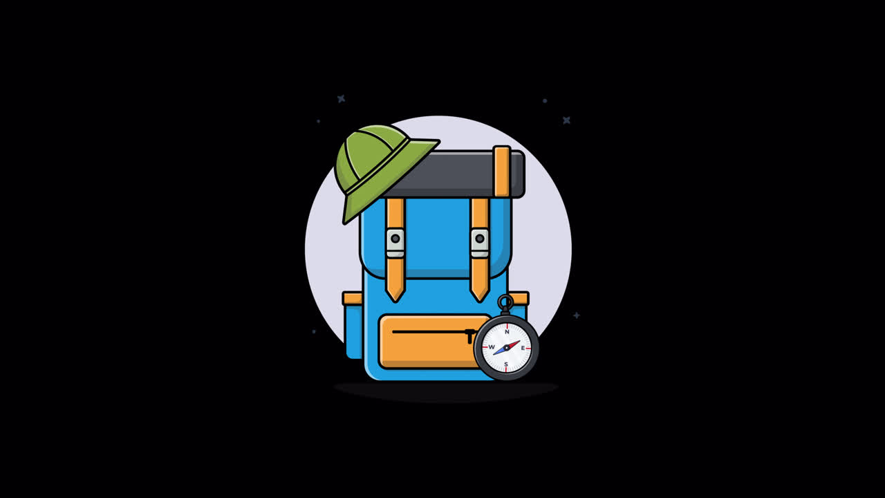 Animated Backpack with Hat and Compass for Travel