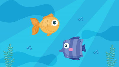 purple exotic fish sealife animation