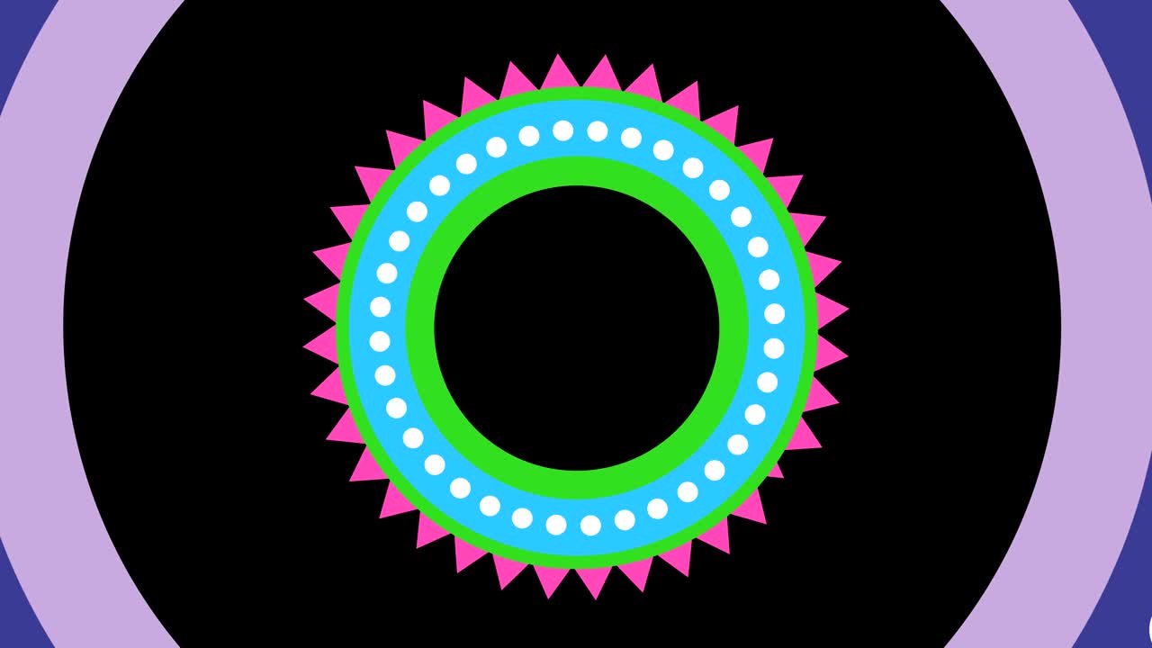 중앙에서 회전하고 크기를 늘려서 전체 배경을 고 사라지는 그래픽 디자인입니다.