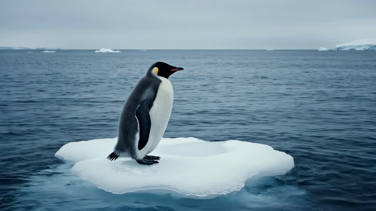 pingüino en un iceberg en la antártida