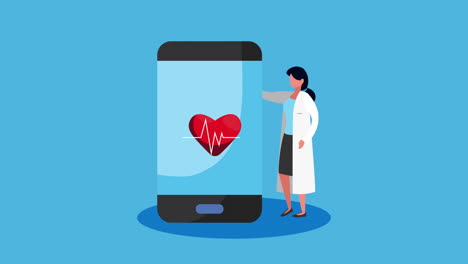 online health technology with smartphone and doctor