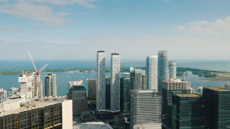 toronto skyline view and central island in the background