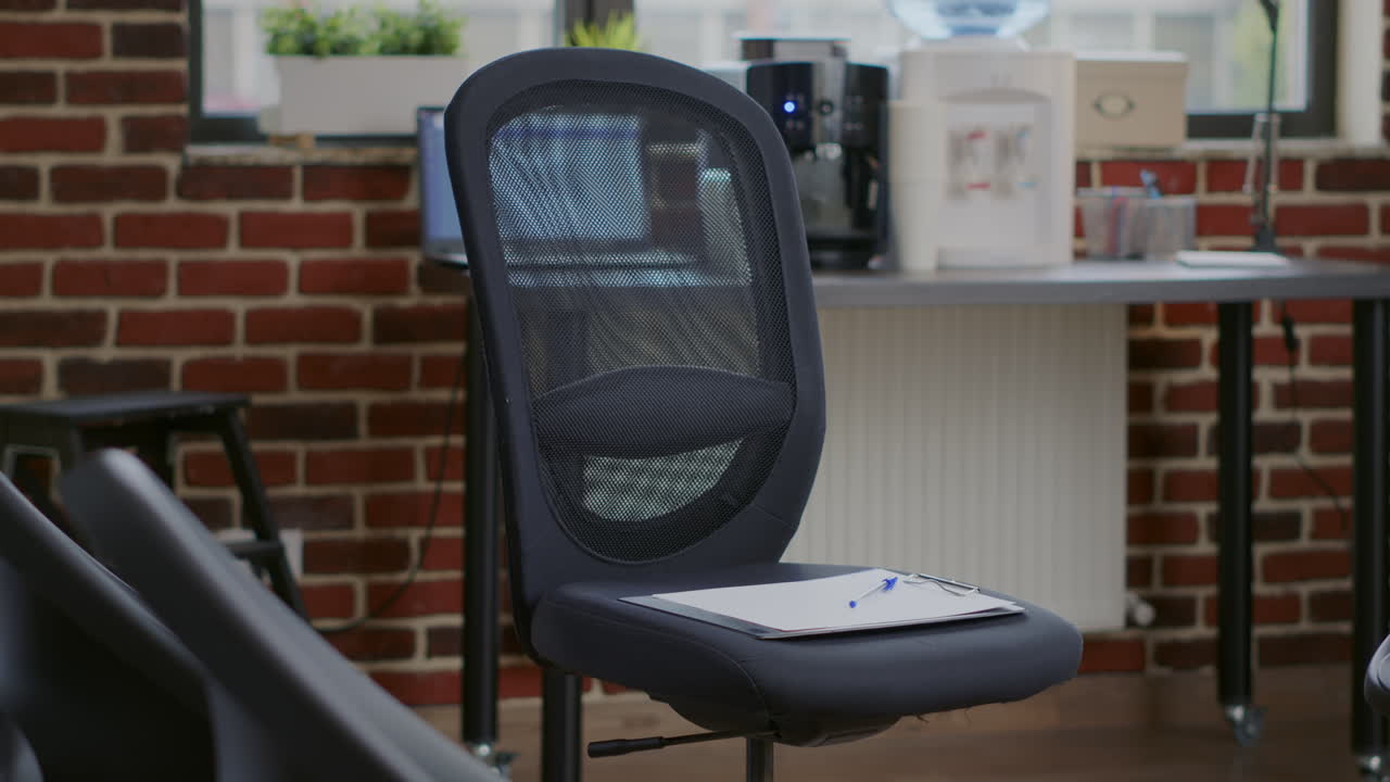 Close up of chairs in circle in space used for aa group meeting