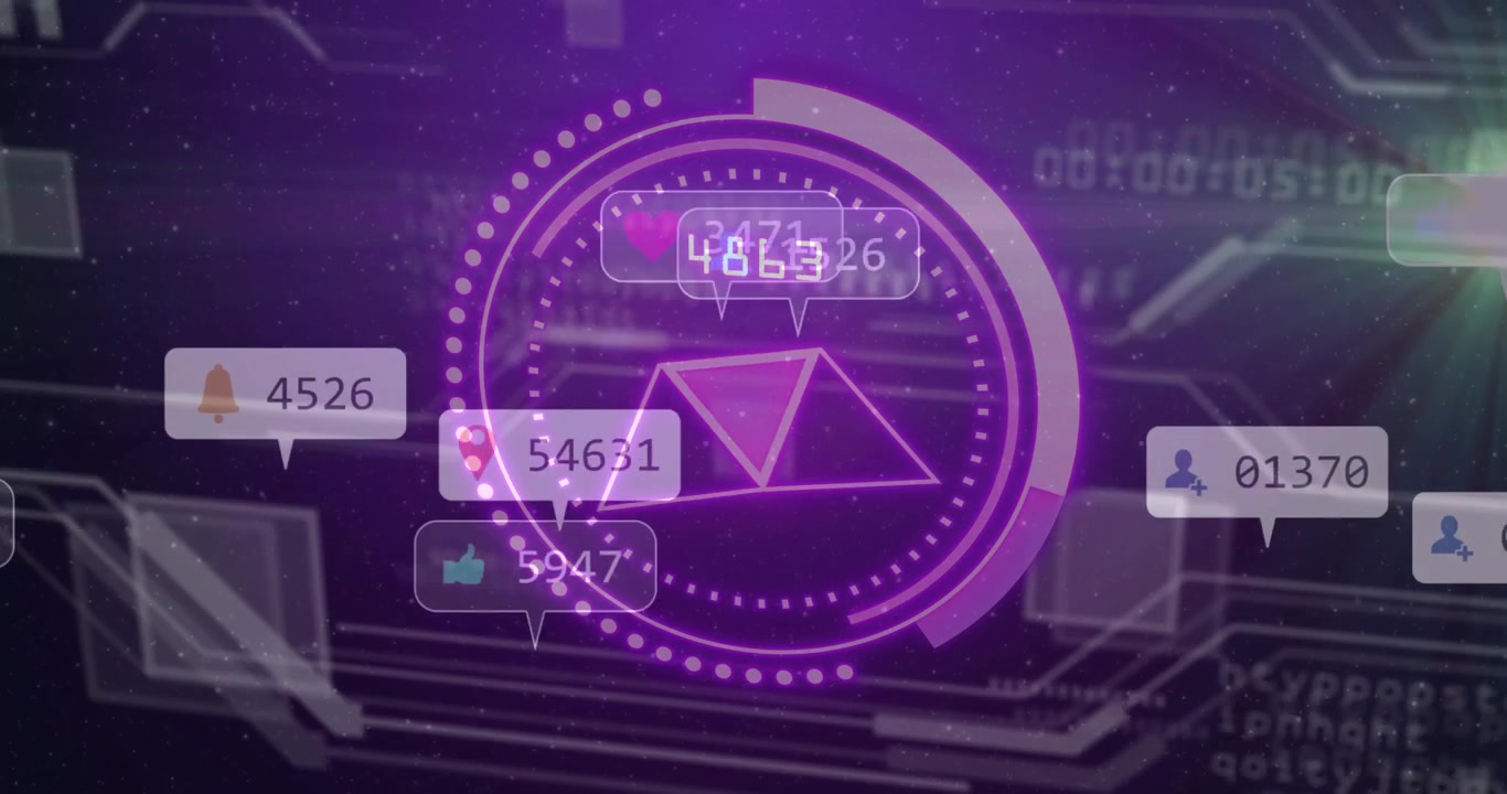 Quando il conteggio scende sotto i 5000, si attiva un HUD viola con un anello che si espande, generando bolle che mostrano le statistiche.