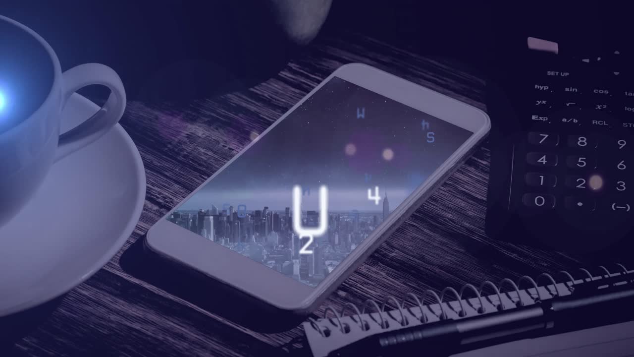 Animation of financial data processing over smartphone