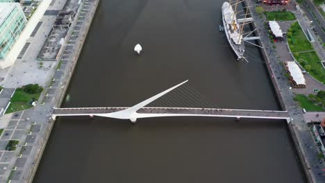 puente de la mujer or woman’s bridge in puerto madero, buenos aires, argentina