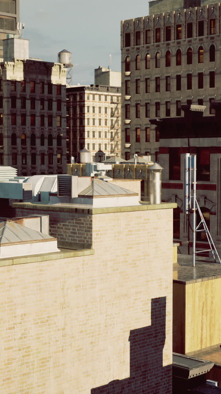 Urban rooftops reveal a hidden world amid bustling city life