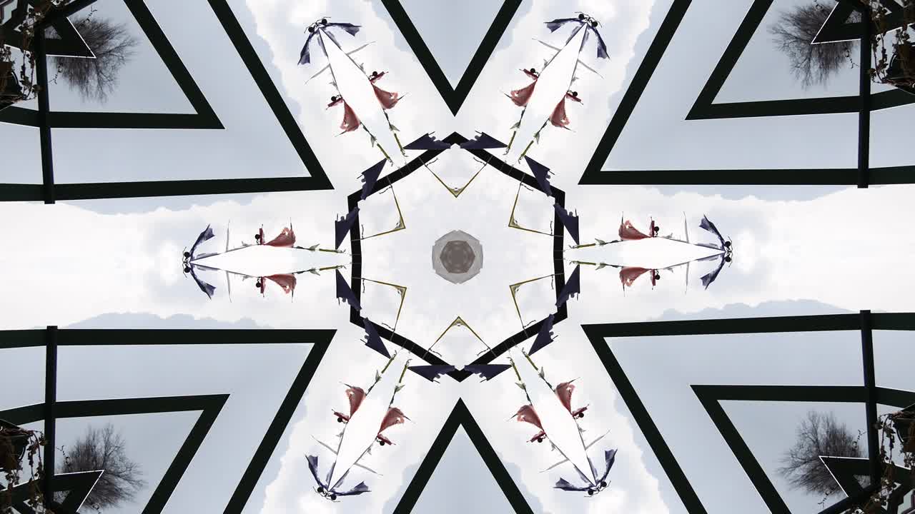 fondo abstracto multicolor y movimiento con efecto caleidoscopio