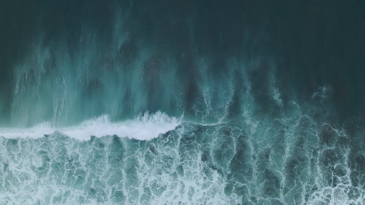 Aerial Top Down Drone view of Wave Action at El Sunzal El Salvador