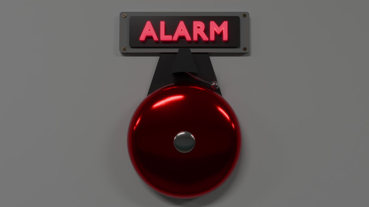 Fire Alarm Flashing Light Bell Ringing In A Building