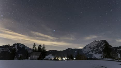 Starry-sky-moves-across-the-landscape