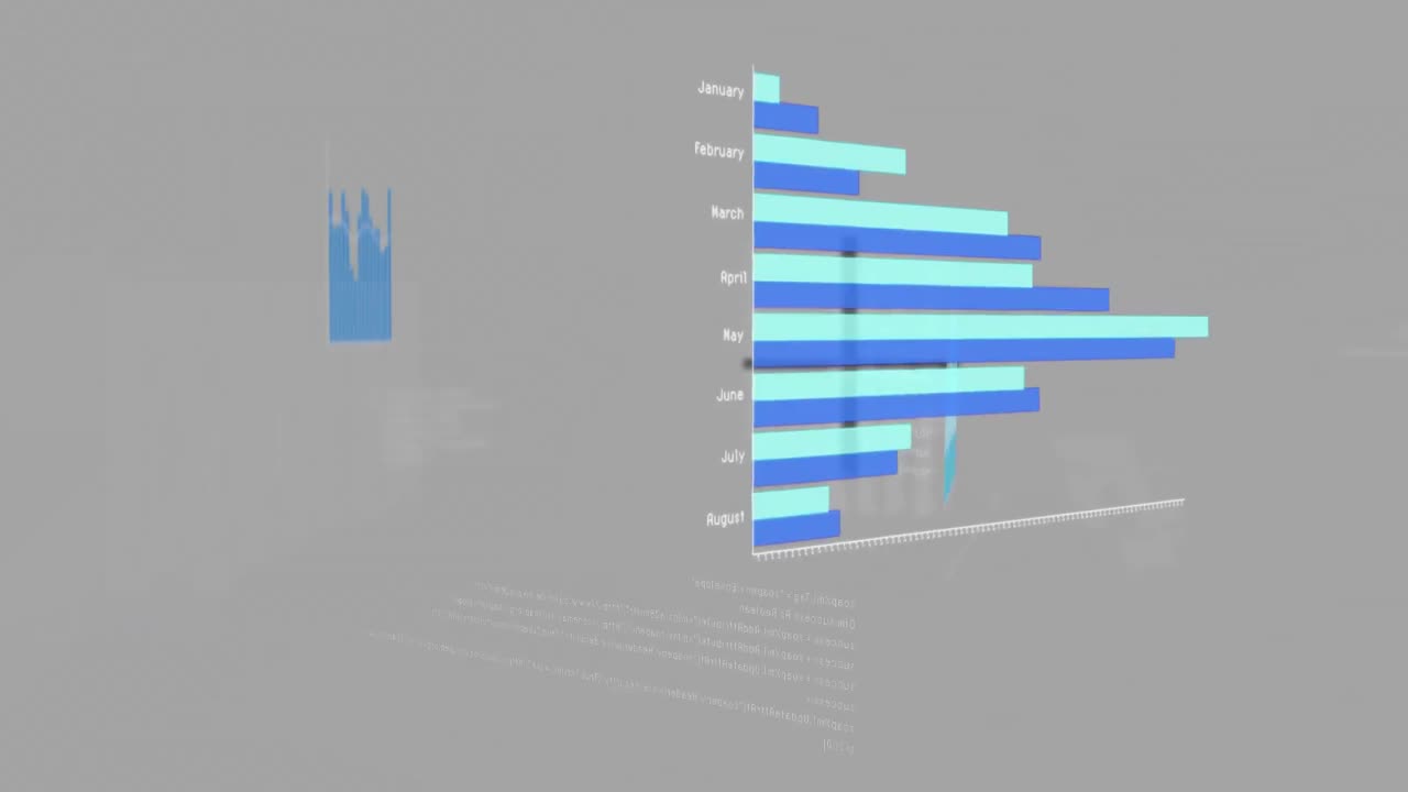 animación del procesamiento de datos sobre formas