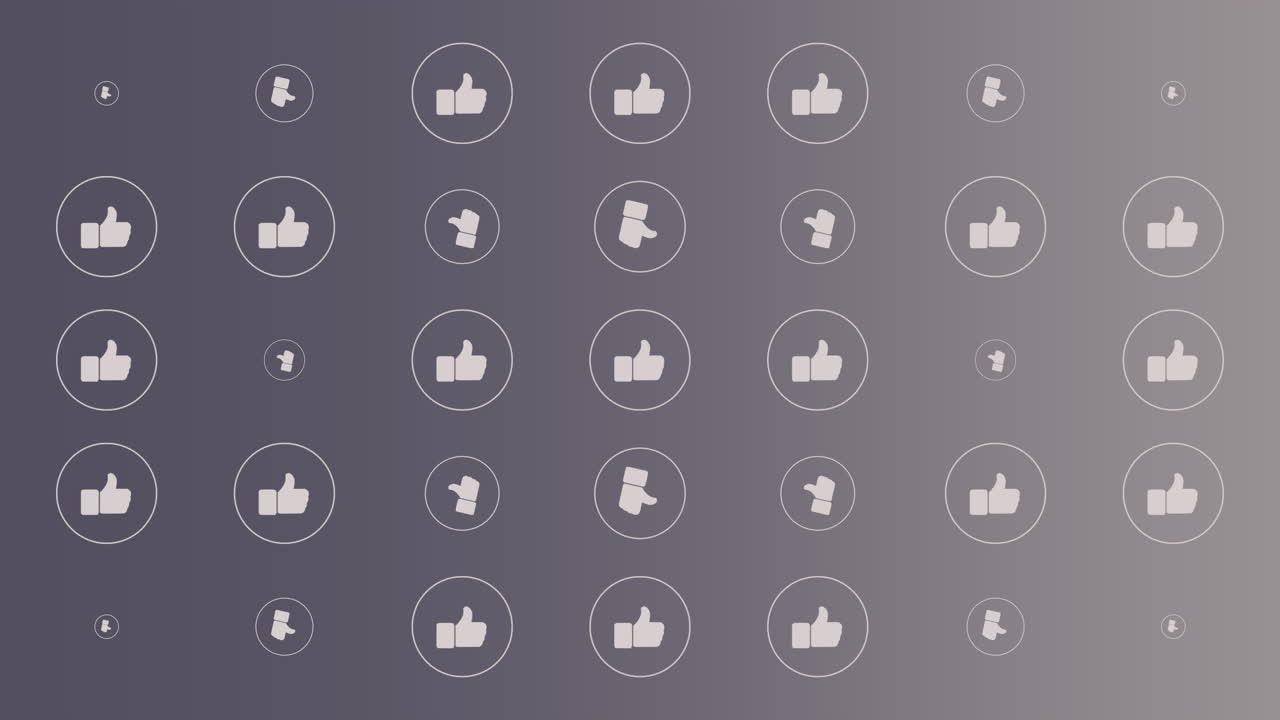 Social like icons pattern on grey gradient