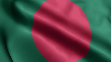 primer plano ondeando lazo 4k bandera nacional de bangladesh