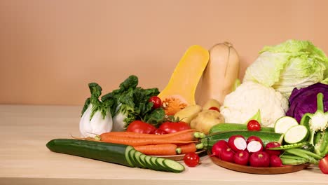 assorted vegetables arranged on a white background