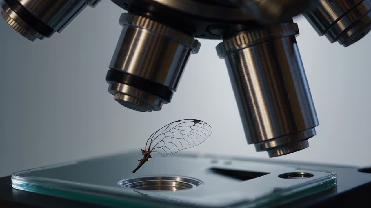 Microscopic View of an Insect Wing