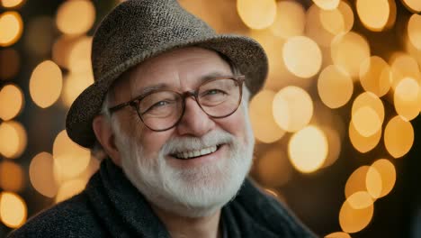 smiling senior man in hat