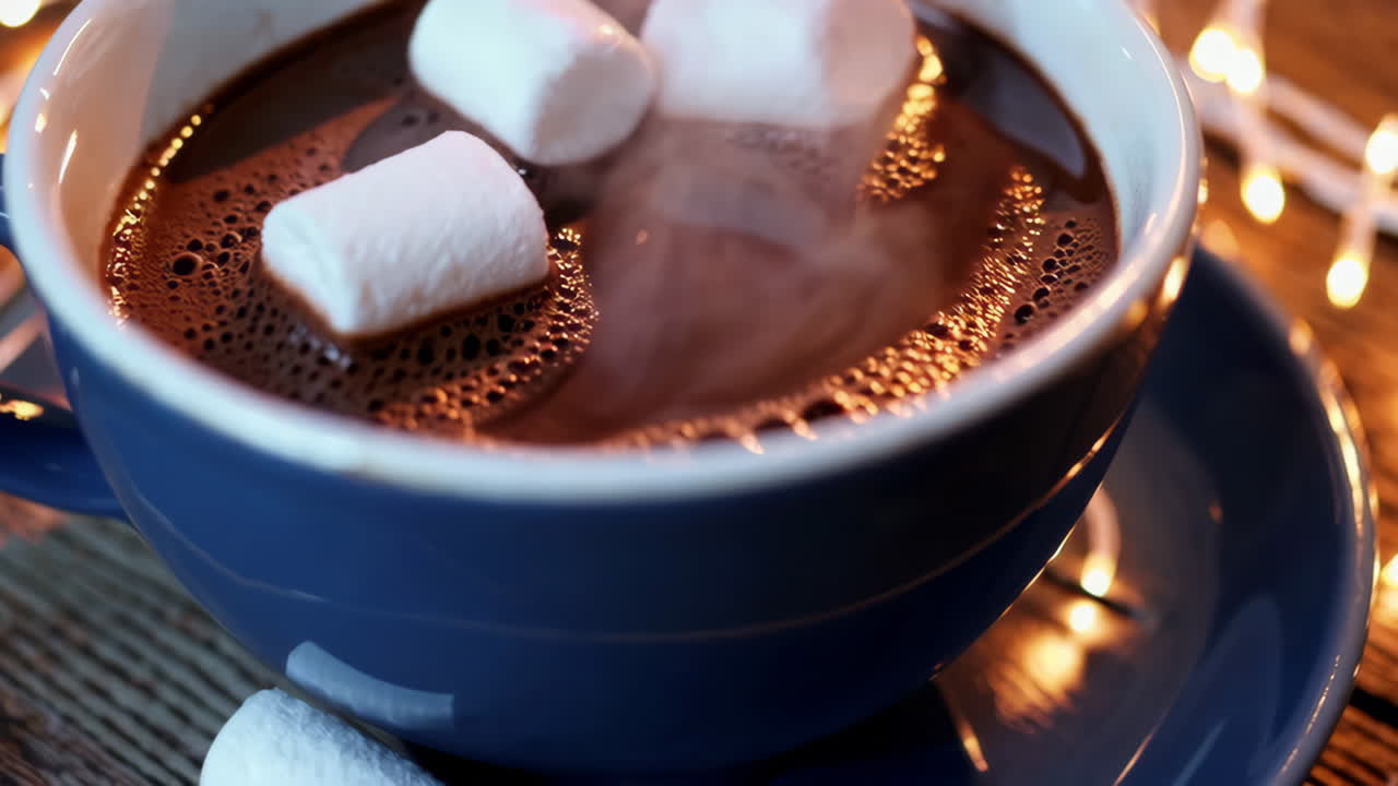 마시멜로를 곁들인 핫 초콜릿