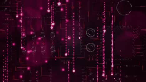 Animation-of-data-processing-on-glowing-computer-circuit-board