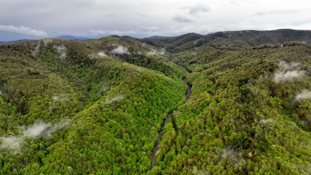 montaña holler cerca de soplar roca y boone nc, carolina del norte en los apalaches