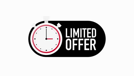 timer with limited offer text countdown motion template on white background. motion graphic.