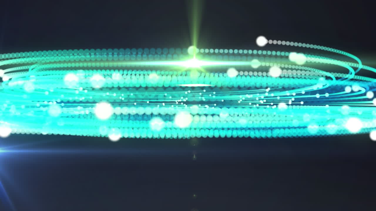 검은 바탕에 있는 빛의 흔적과 반점의 애니메이션