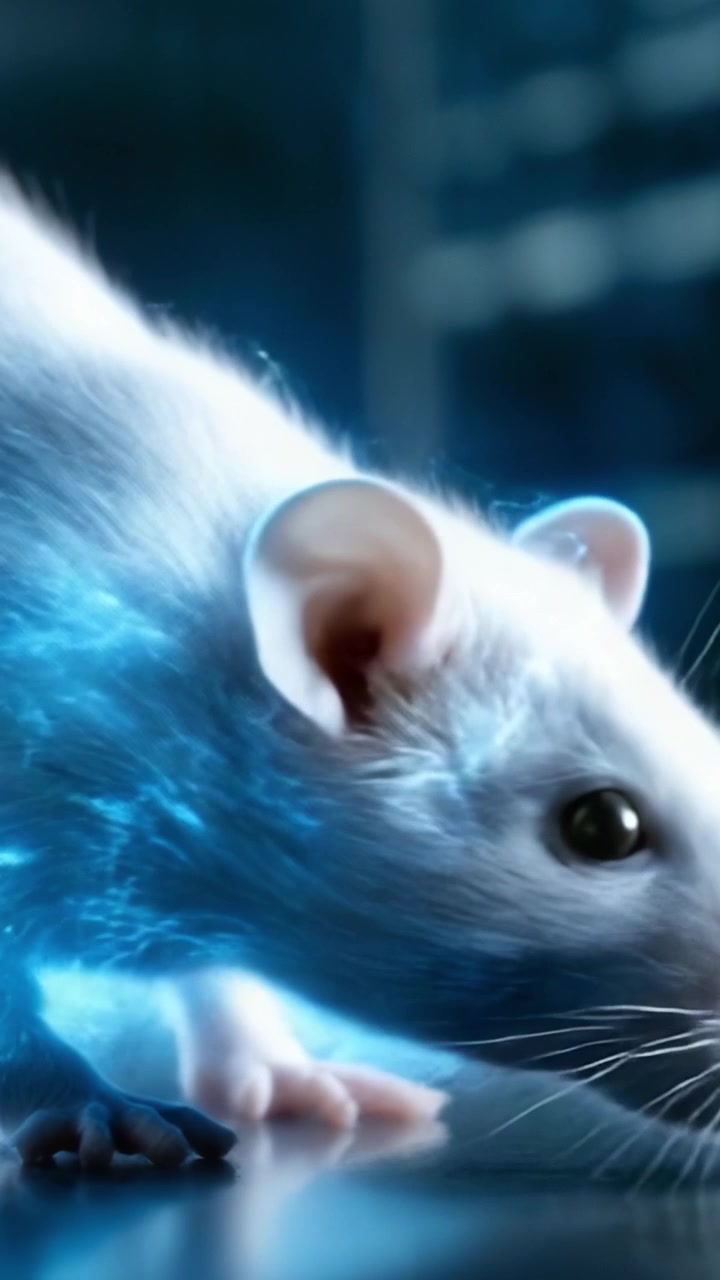 Un'Esplorazione Ravvicinata di un Topo Bianco Luminoso: Catturare l'Essenza di Questa Creatura Intrigante con un Focus sulla Sua Aura Eterea e le Sue Caratteristiche Vivaci