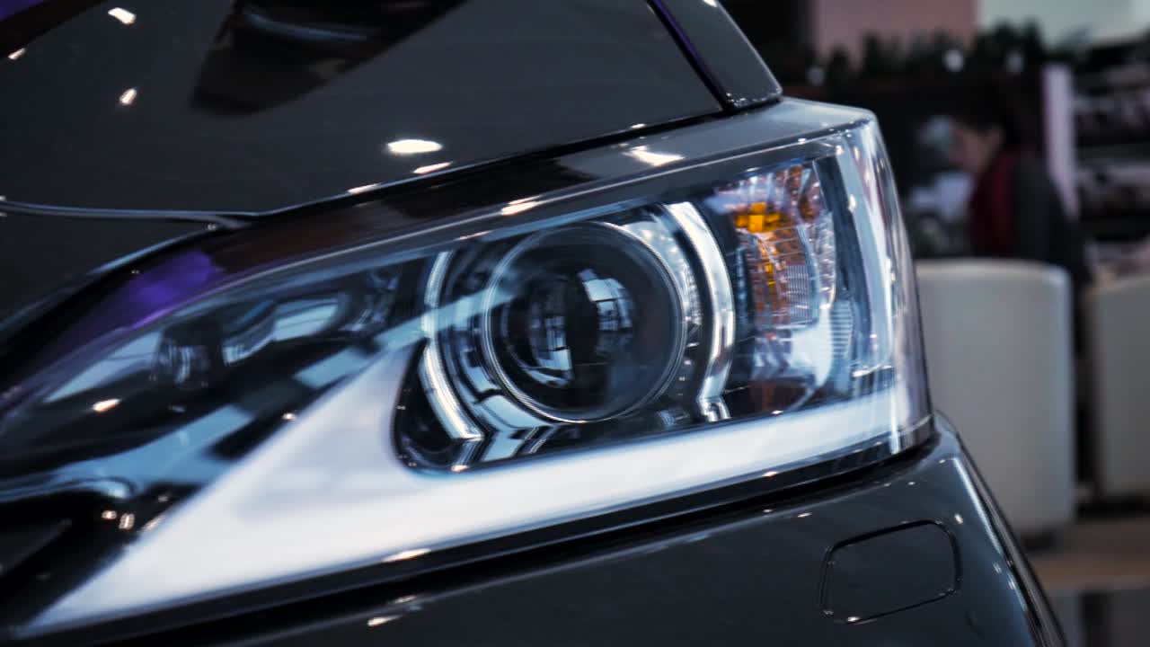Close-up of a Luxury Car Headlights