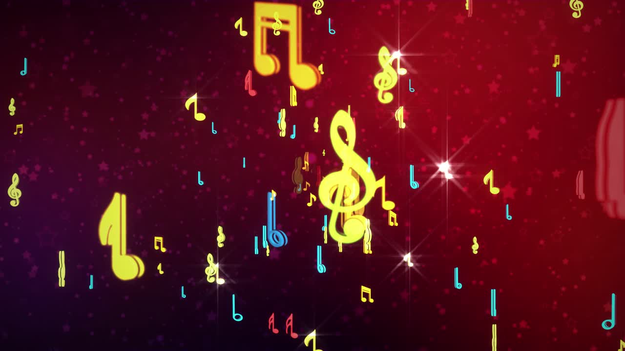 Music musical symbols and notes music floating musical notes rainbow event audio visualization