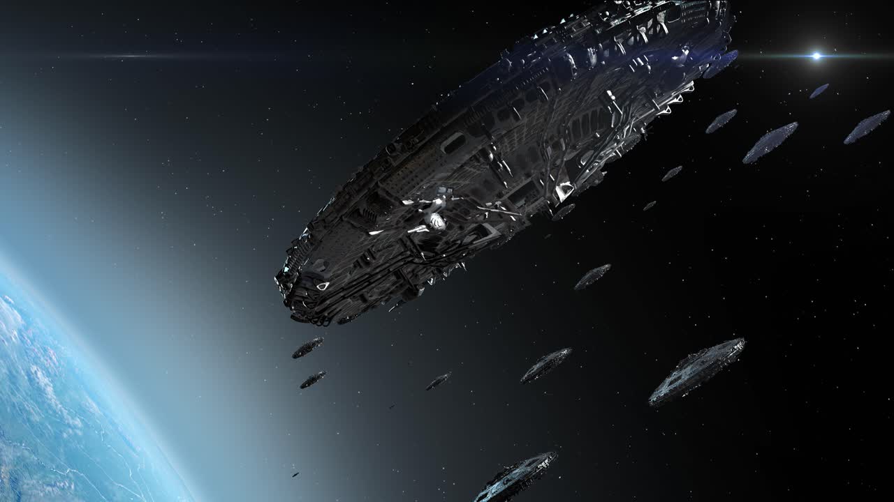 우주에서 우주선