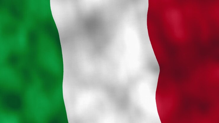 Bandiera italiana che sventola nel vento