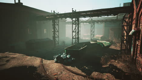 fábrica abandonada con ruinas de hormigón en el distrito industrial
