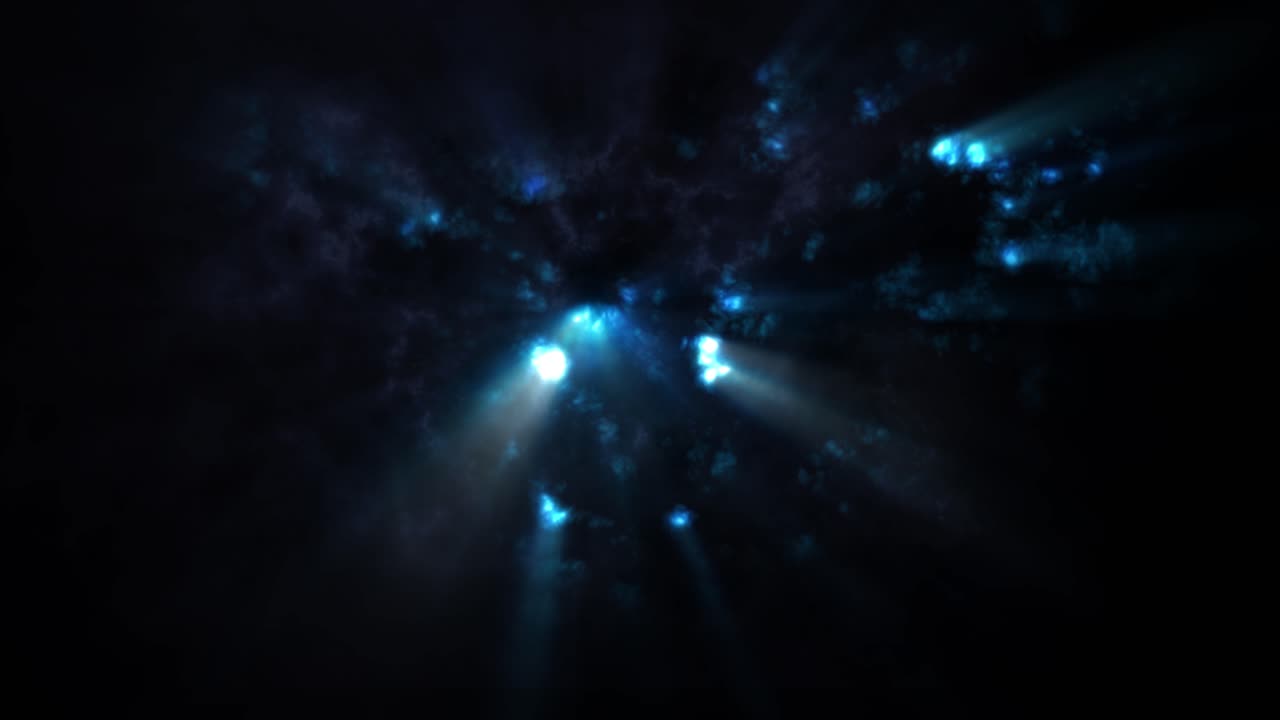 el movimiento lento vuela hacia una nube similar a una nebulosa en el espacio