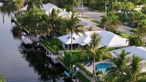 waterfront homes along a canal in boca raton, florida