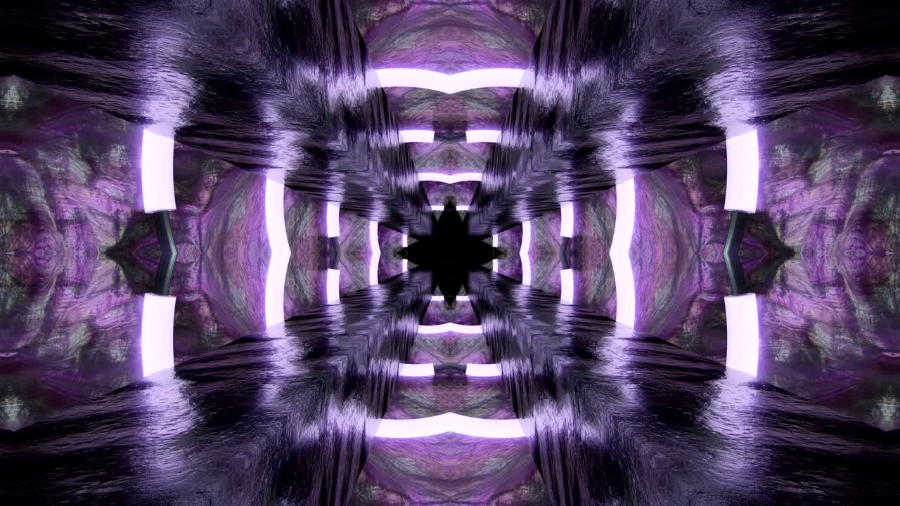 fondo decorativo de neón abstractamente adornado con bucles. caleidoscopio o mandala en 3d.