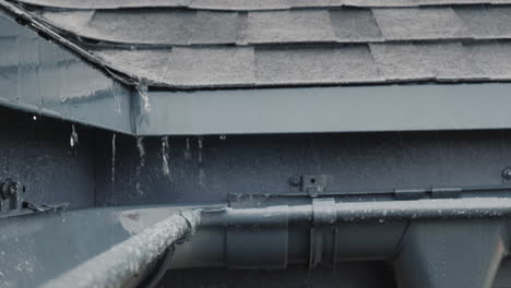 rain drain into gutters on the roof of the house 5