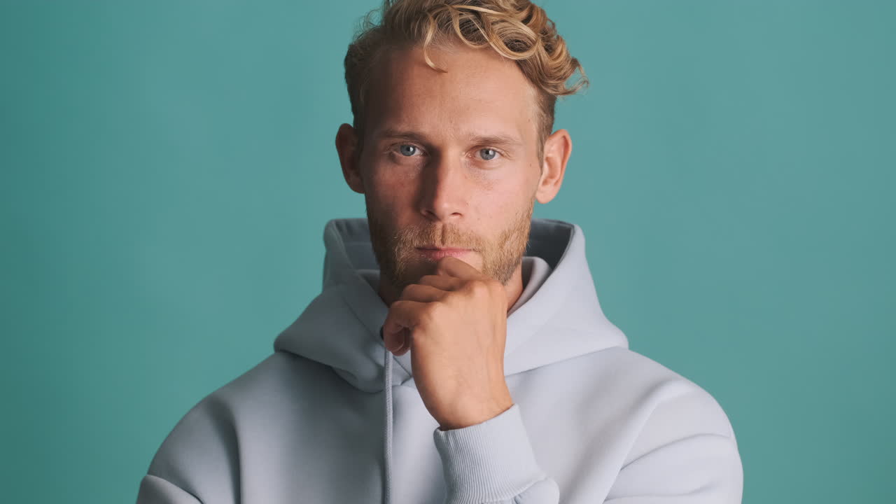 Male model thinking and posing