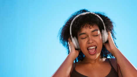 music headphones, dance and black woman listening