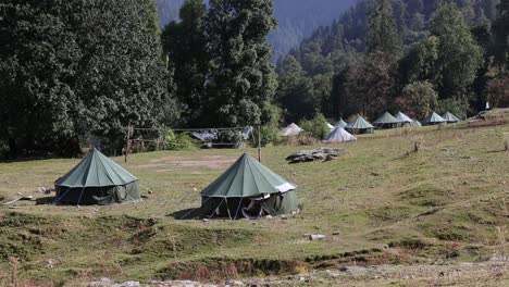 tents pitched at below advance camp for trekkers to stay overnights for summit day preparation and relaxation