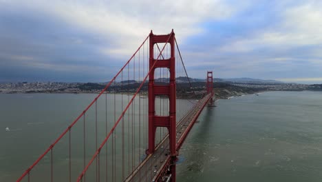 drone shot of the golden gate bridge located in san francisco