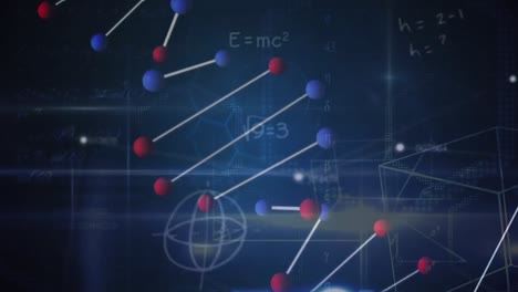 Animation-Der-Datenverarbeitung-Und-DNA-Strang-Auf-Schwarzem-Hintergrund