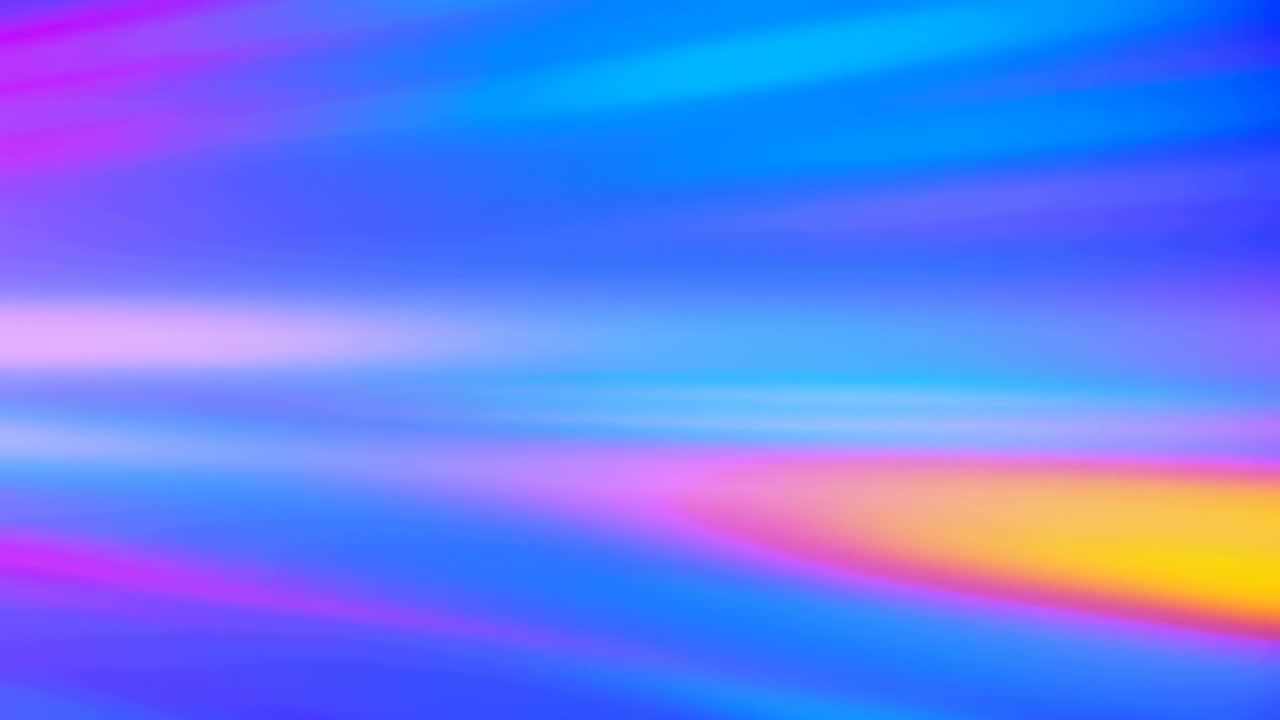 Levende neonfarvet gradient bevægelsesbaggrund med glatte pastelfarvede striber, blanding af lilla, blå, pink og orange, blød sløring.