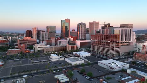 sunset over phoenix, arizona skyline