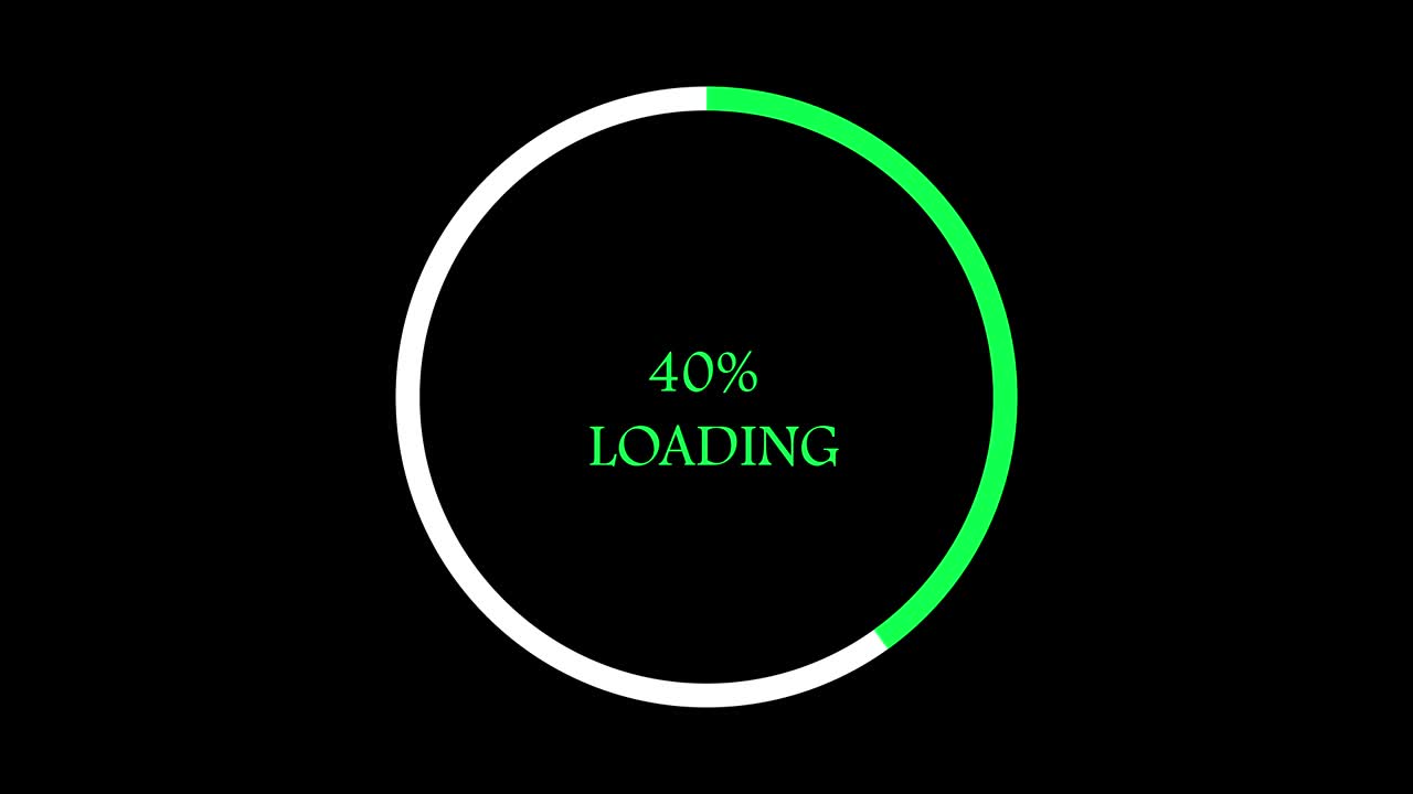 4K Green color infographics circular graph with 0 to 100 percentage increasing. Motion graphic and animation background.