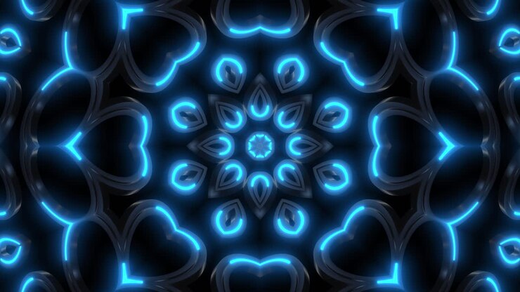 Abstract Neon Mandala Pattern