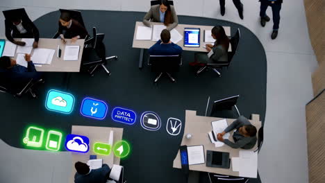 modern office collaboration with digital technology