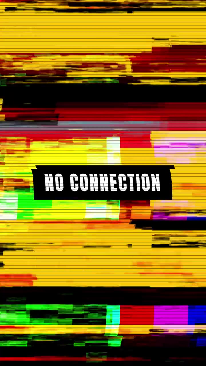 Digital Glitch Effect with No Connection Text Overlay