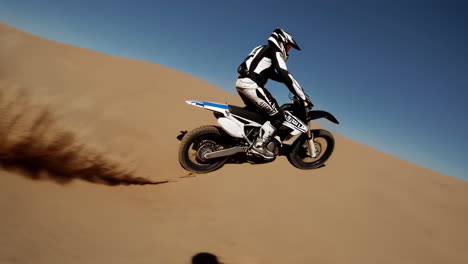 thrilling dirt biking on desert sand dunes