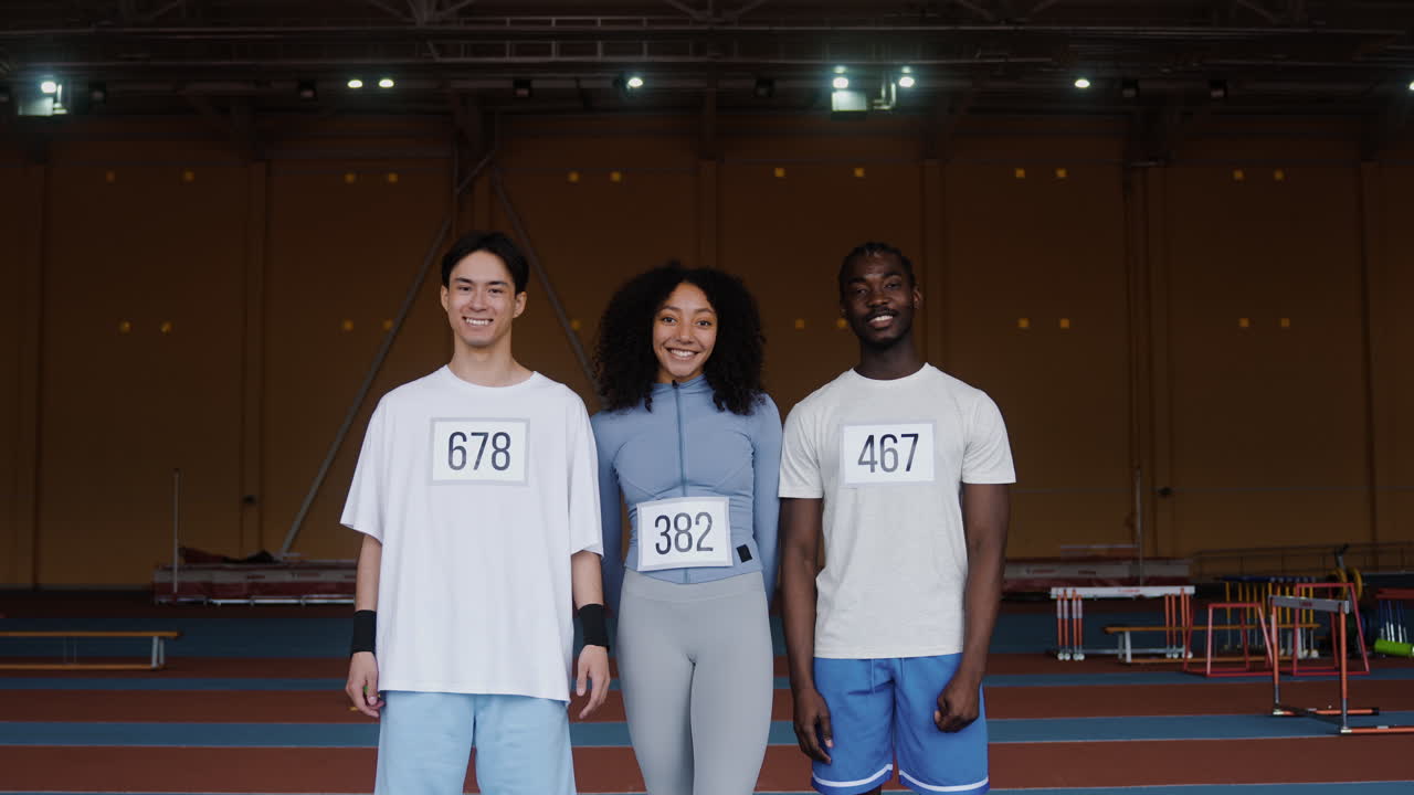 러닝 트랙에 있는 젊은이들