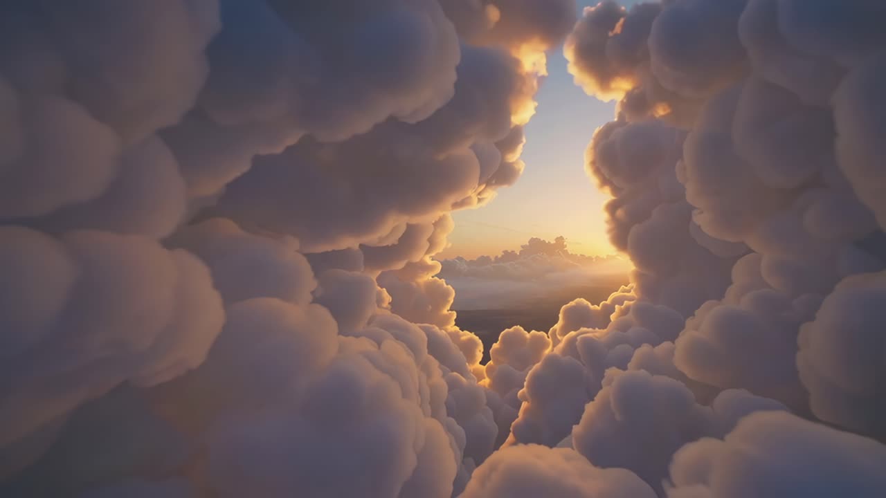 A breathtaking view of clouds at sunrise